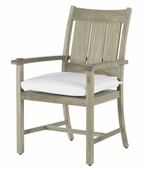 Cape Cod Dining Arm Chair - Oyster Teakweatherproof teak dining table and chairs