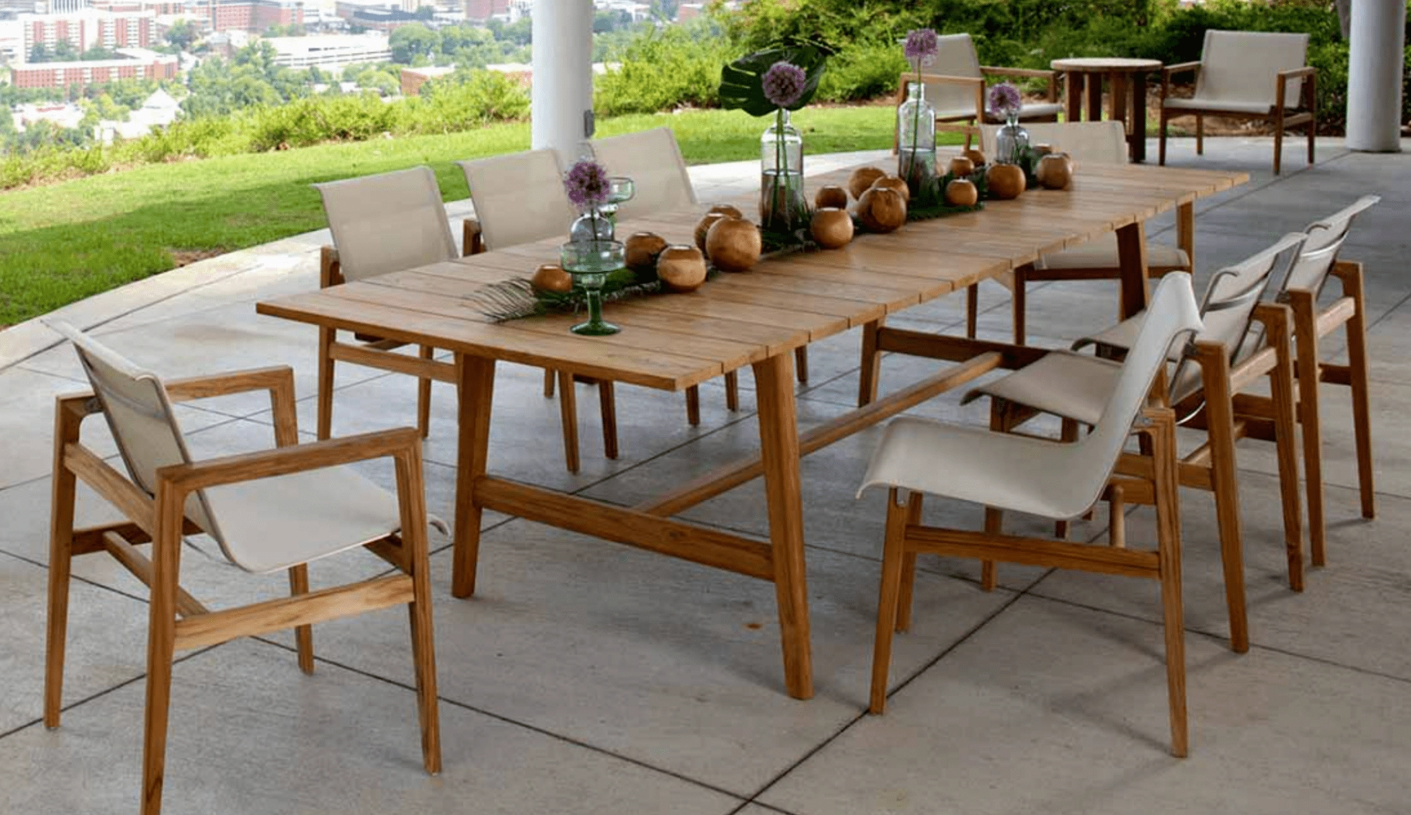 Cape Cod Outdoor Extension Dining Table - Natural or Oyster Teak
