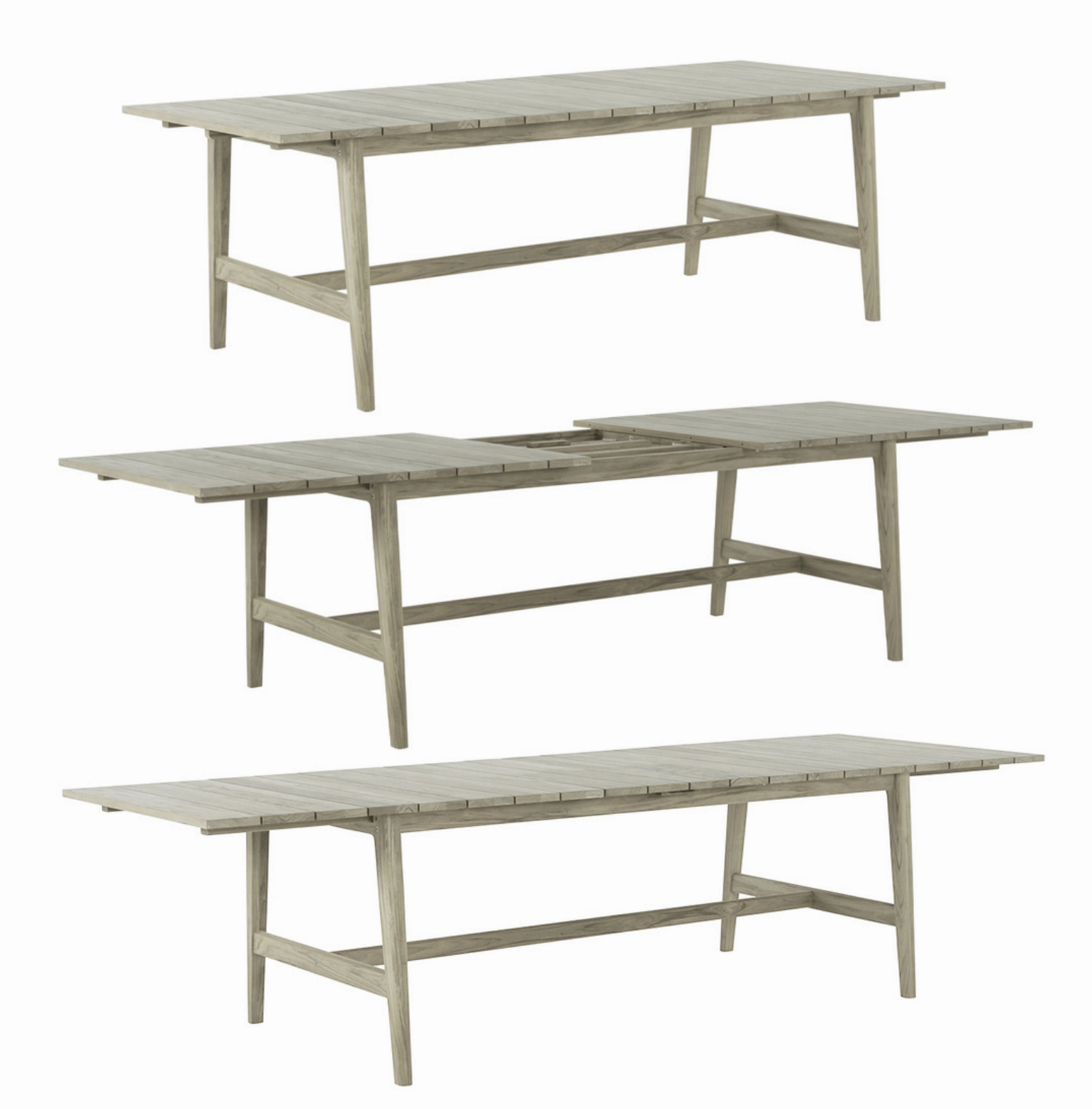 Cape Cod Outdoor Extension Dining Table - Natural or Oyster Teak
