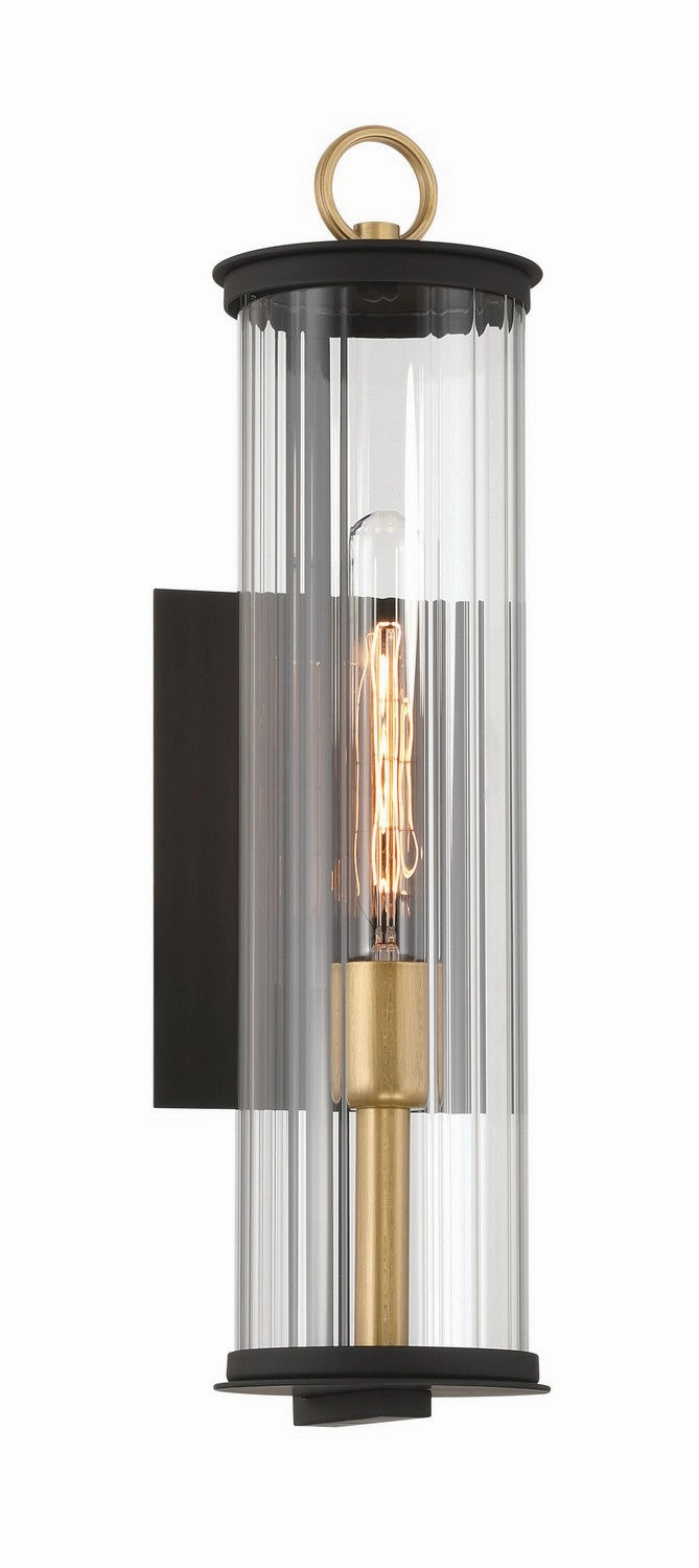 Cara One Light Outdoor Wall Sconce Legacy Brass (Painted) & Dark