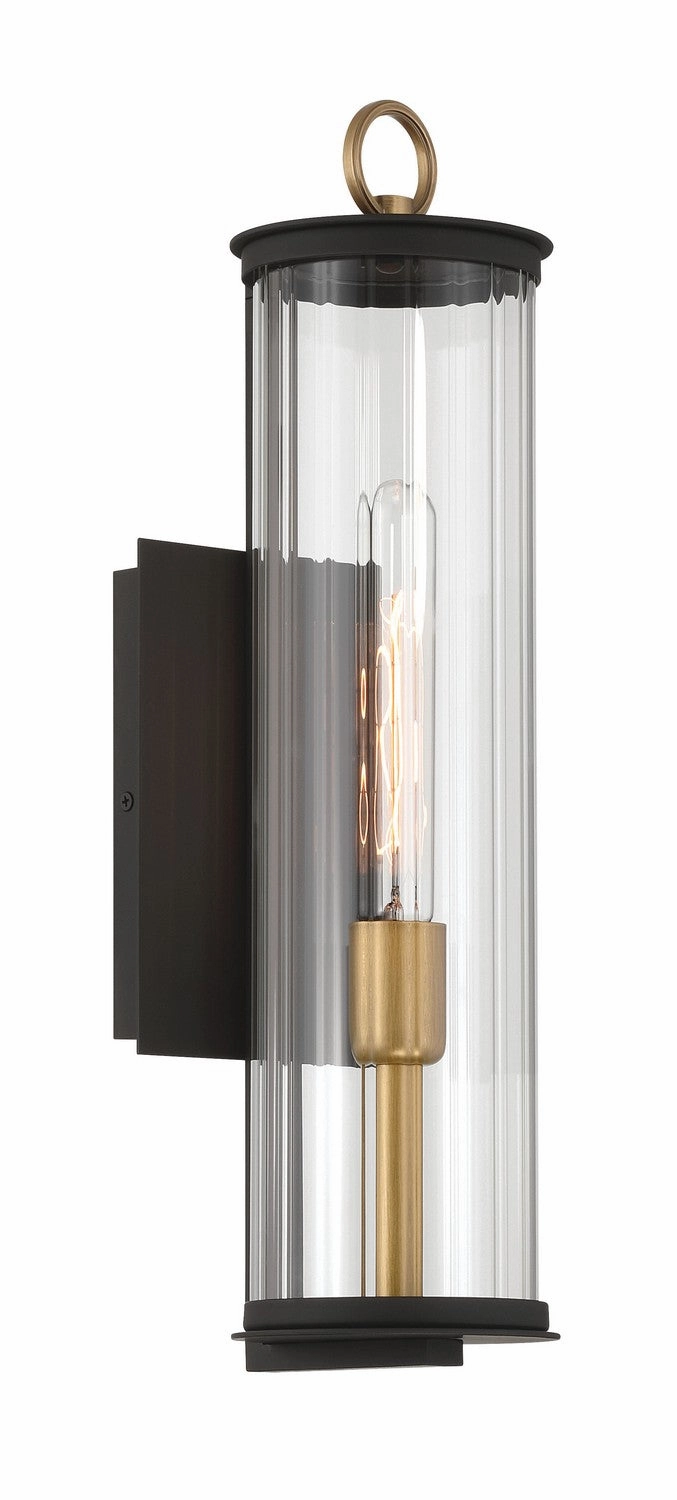 Cara One Light Outdoor Wall Sconce Legacy Brass (Painted) & Dark