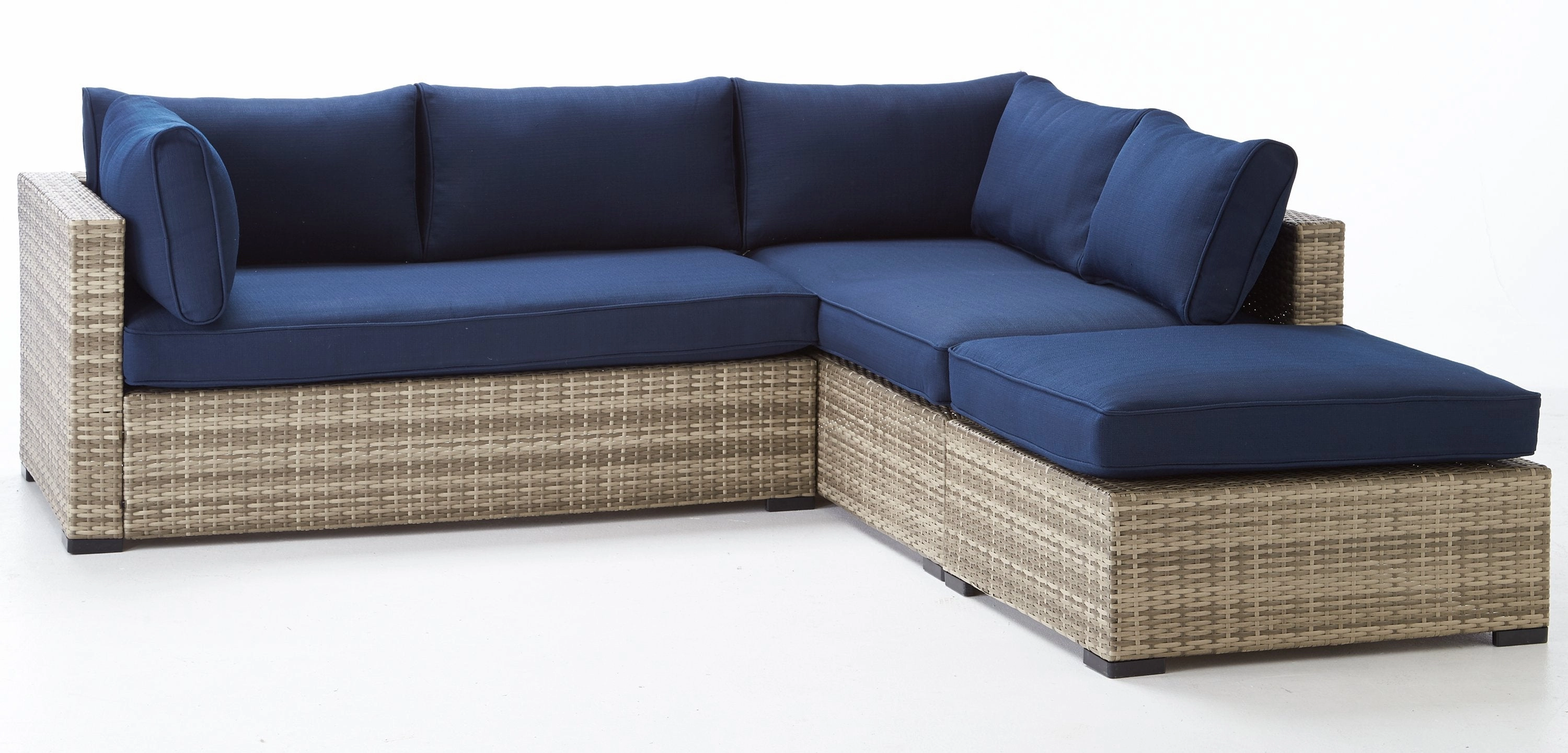 Caribe 2-Piece Outdoor Sectional and Ottoman - Navyoutdoor patio furniture set