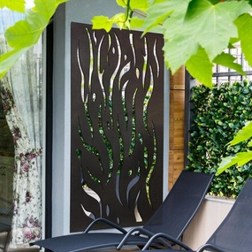 Carrington Extra large Metal Flame Design Decorative Garden Screen Mirror 180cm X 90cmwaterproof decorative outdoor mirror
