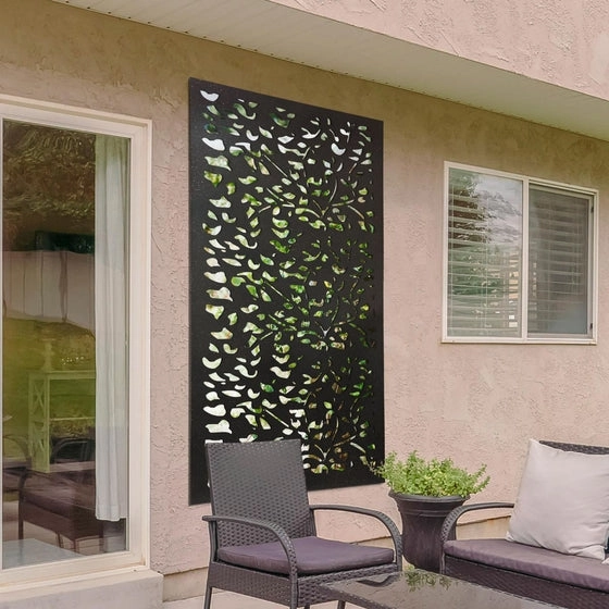 Carrington Extra large Metal Leaf Design Decorative Garden Screen Mirror 180cm X 90cmwaterproof decorative outdoor mirror