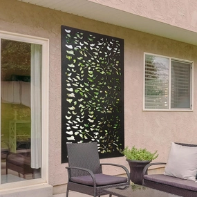 Carrington Extra large Metal Leaf Design Decorative Garden Screen Mirror 180cm X 90cmwaterproof decorative outdoor mirror