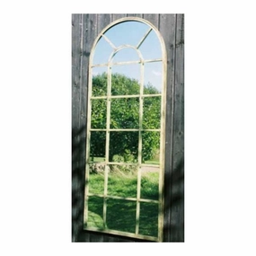 Carrington Large Green and Cream Rustic Multi Panel Design Garden Mirror 140 x 56CMwaterproof decorative outdoor mirror