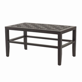 Castelle 18" x 34" Rectangular Classical Cast Top Coffee Tableoutdoor coffee table for patio or lounge
