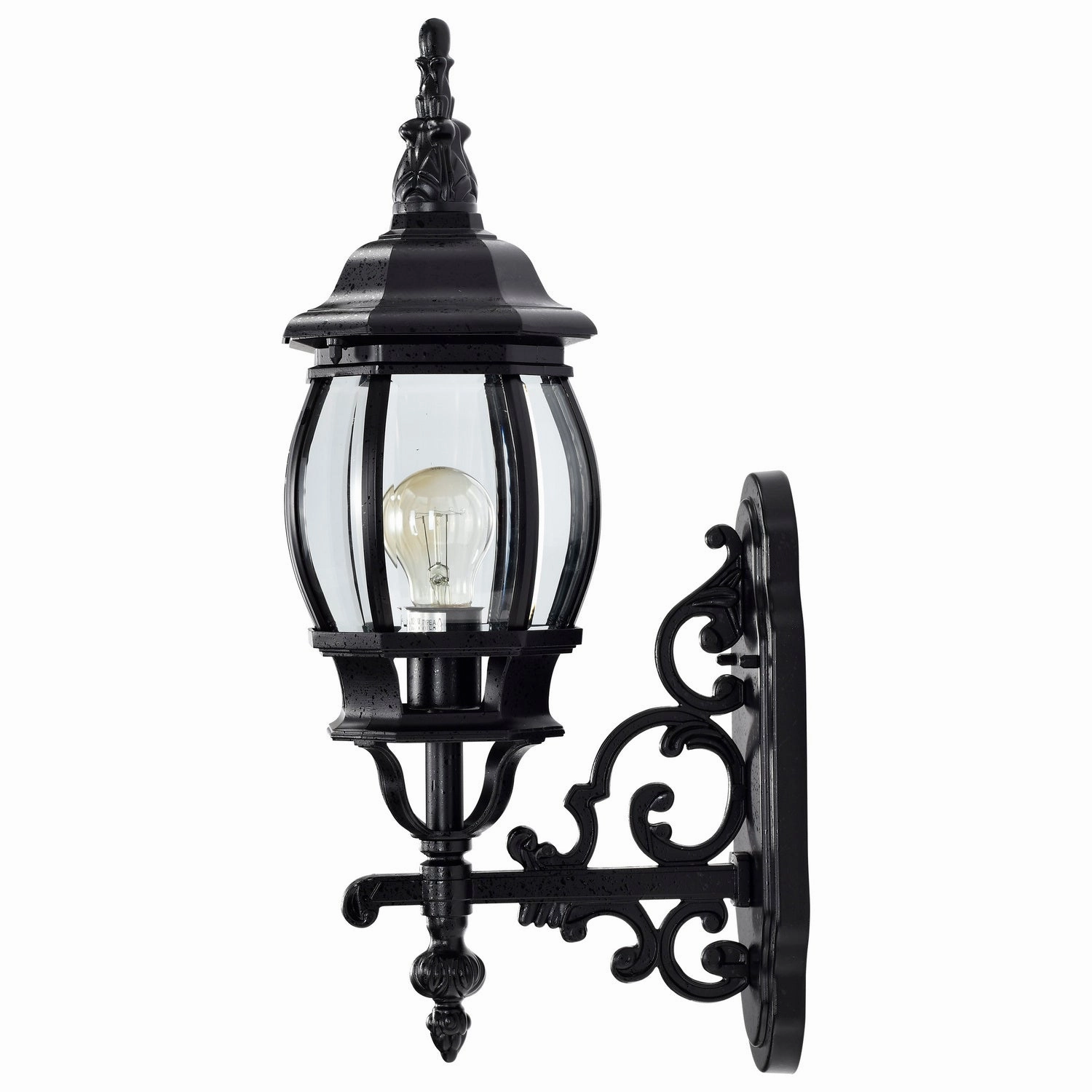 Central Park One Light Outdoor Wall Lantern Textured Black