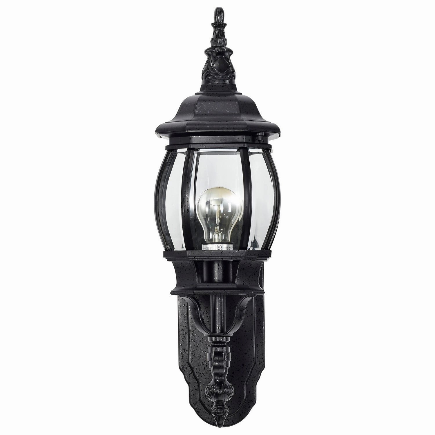 Central Park One Light Outdoor Wall Lantern Textured Black
