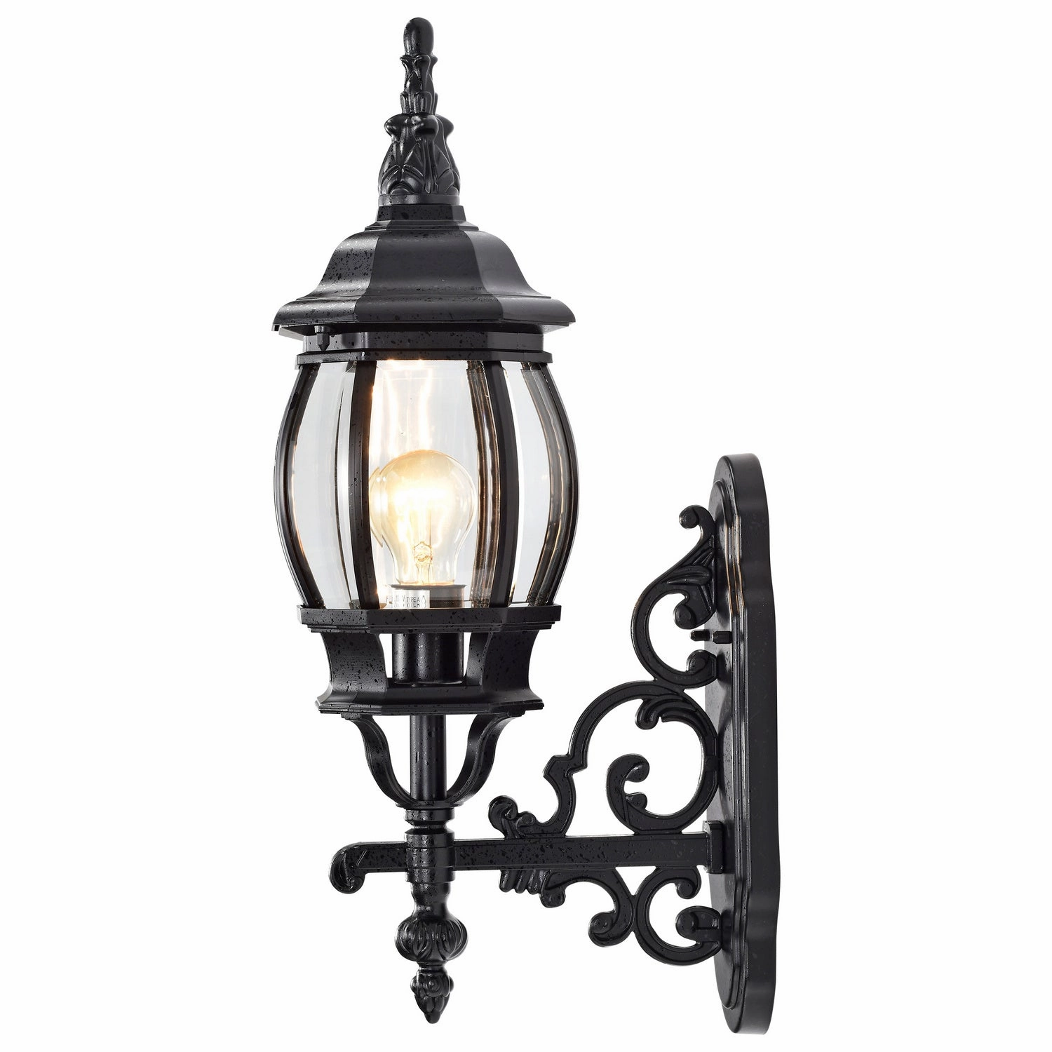 Central Park One Light Outdoor Wall Lantern Textured Black