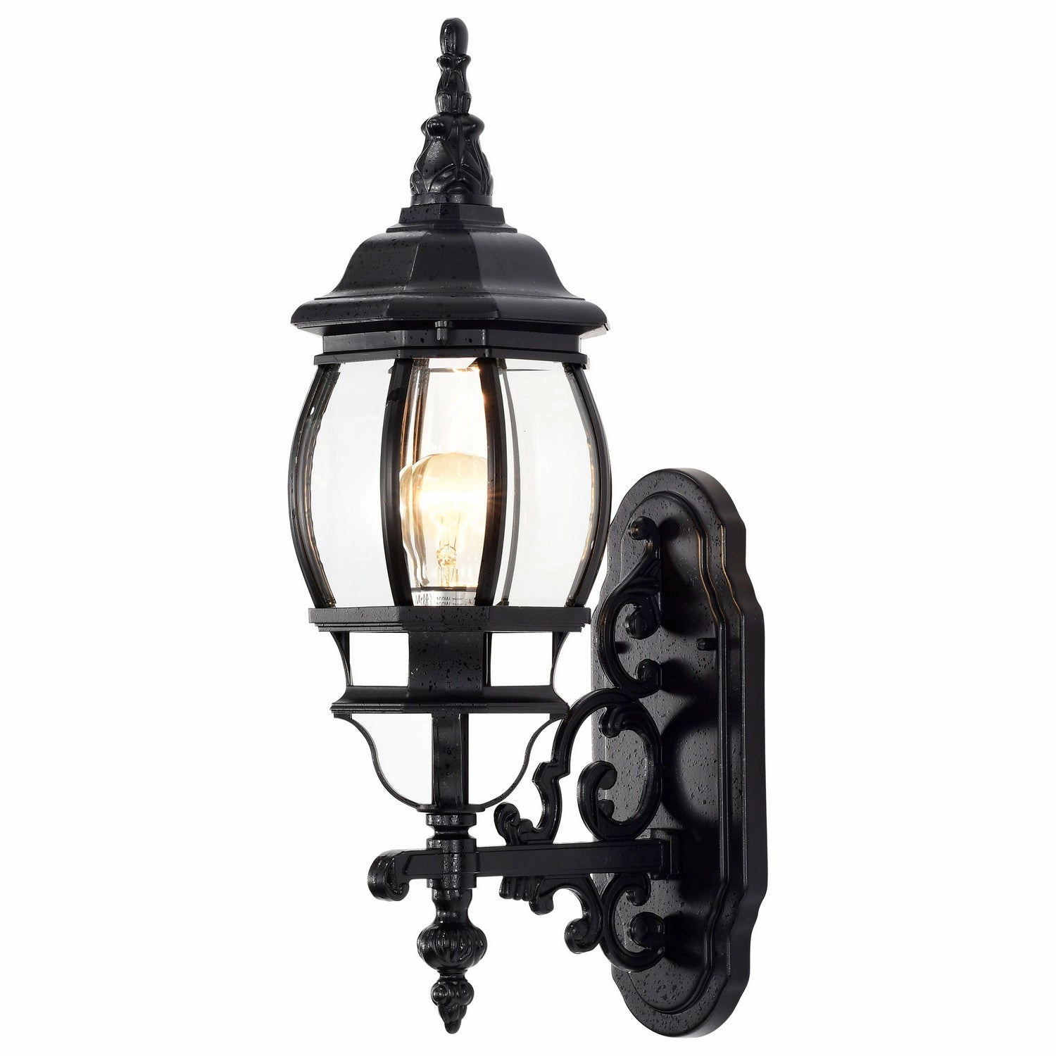 Central Park One Light Outdoor Wall Lantern Textured Black