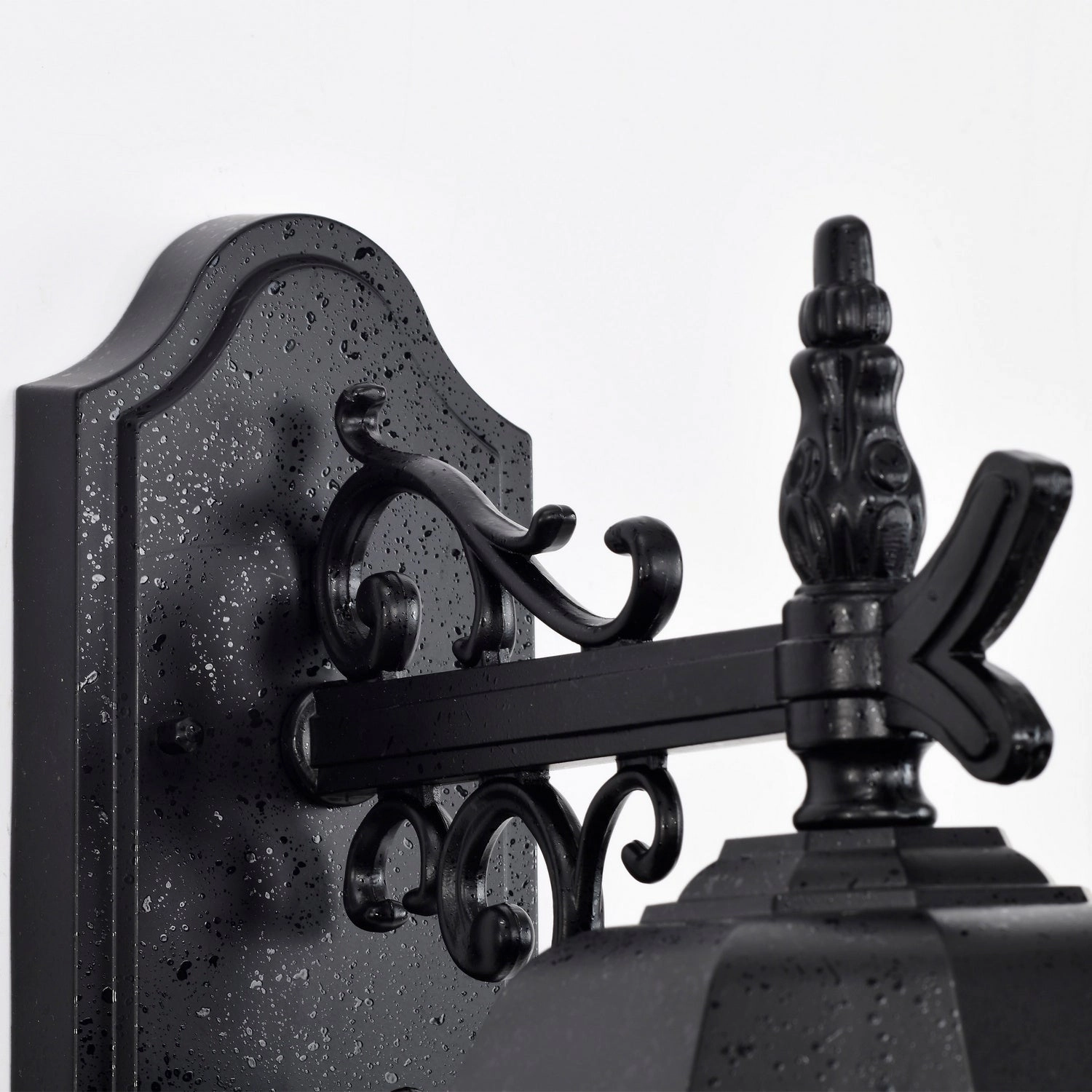 Central Park Three Light Outdoor Wall Lantern Textured Black