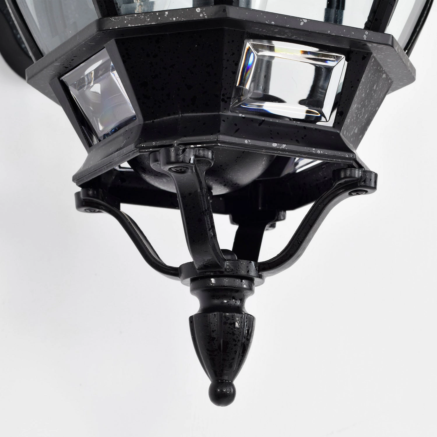 Central Park Three Light Outdoor Wall Lantern Textured Black