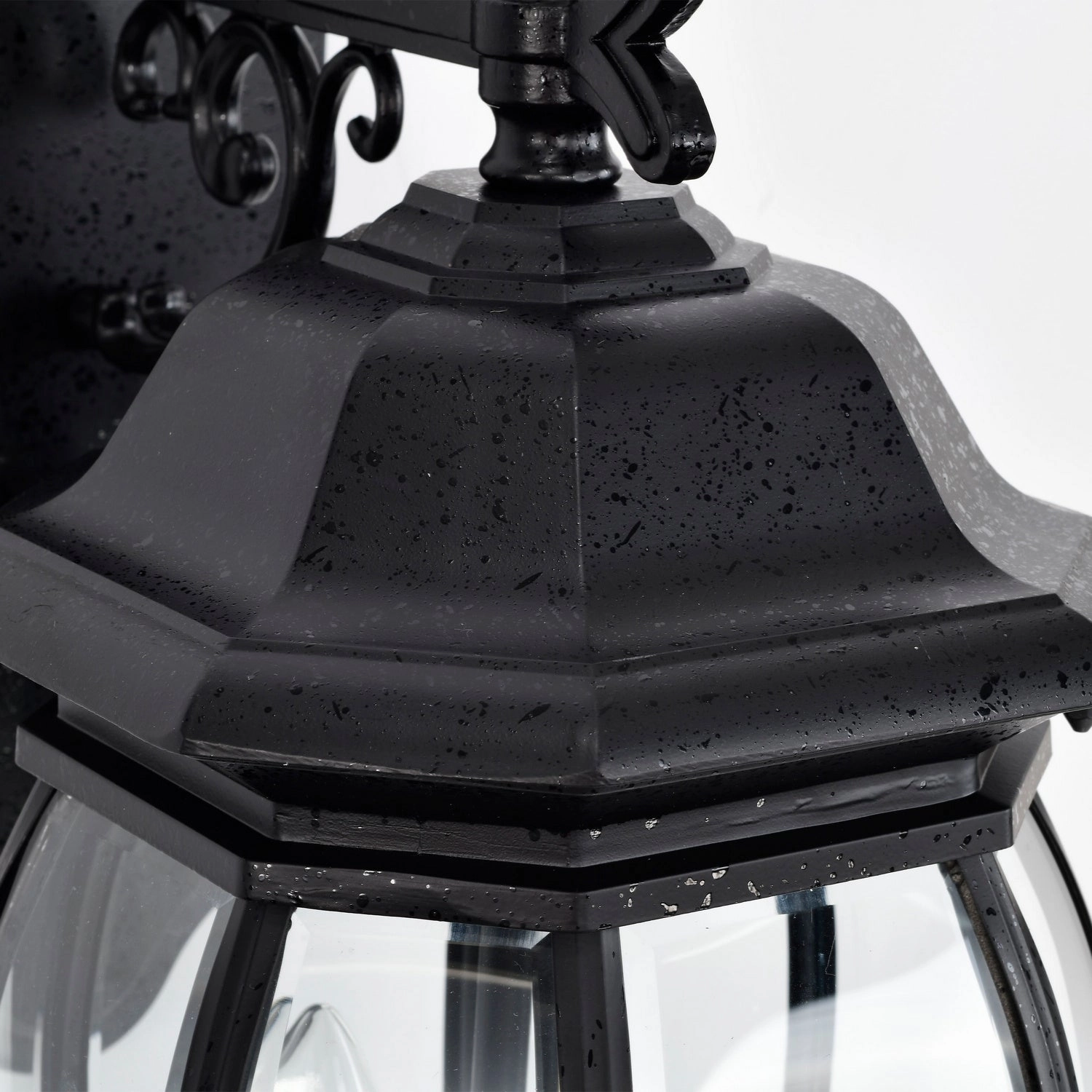 Central Park Three Light Outdoor Wall Lantern Textured Black