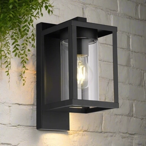 CGC ABEL Matt Black Box Lantern Wall LightOutdoor wall sconces with motion sensor