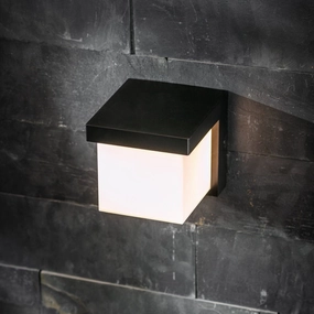 CGC ADDISON Black Cube LED Outdoor Wall Light 4000k Natural White Integrated LED IP65Outdoor wall sconces with motion sensor