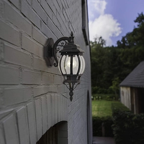 CGC ALEXA Black Vintage Lantern Outdoor Wall LightOutdoor wall sconces with motion sensor