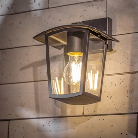 CGC ALLY Black E27 Outdoor Wall Light Lantern Clear Diffuser IP44 DownOutdoor wall sconces with motion sensor