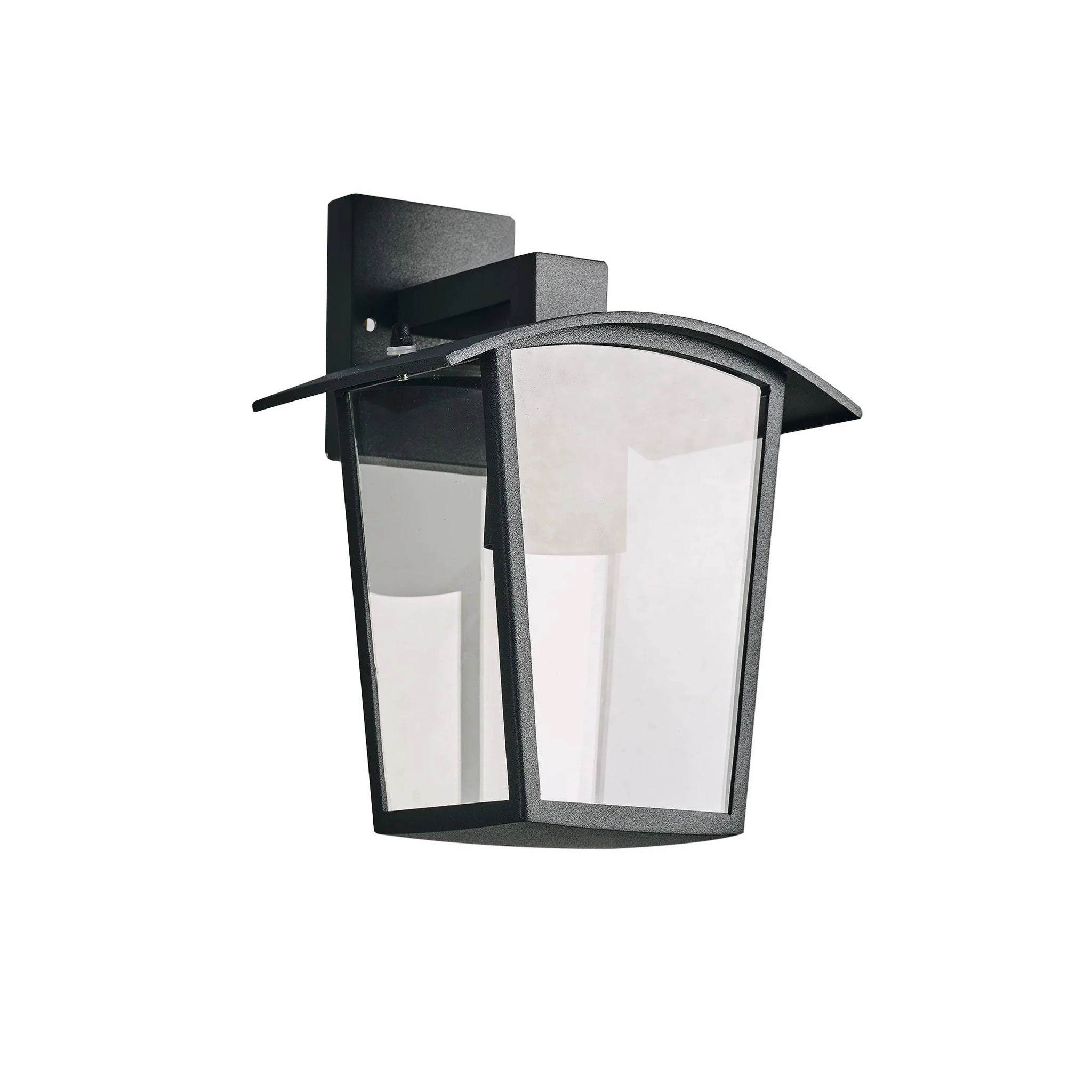 CGC ALLY Black E27 Outdoor Wall Light Lantern Clear Diffuser IP44 Down