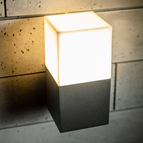 CGC AMARA Dark Grey & White Cube Outdoor Wall LightWeatherproof outdoor lighting