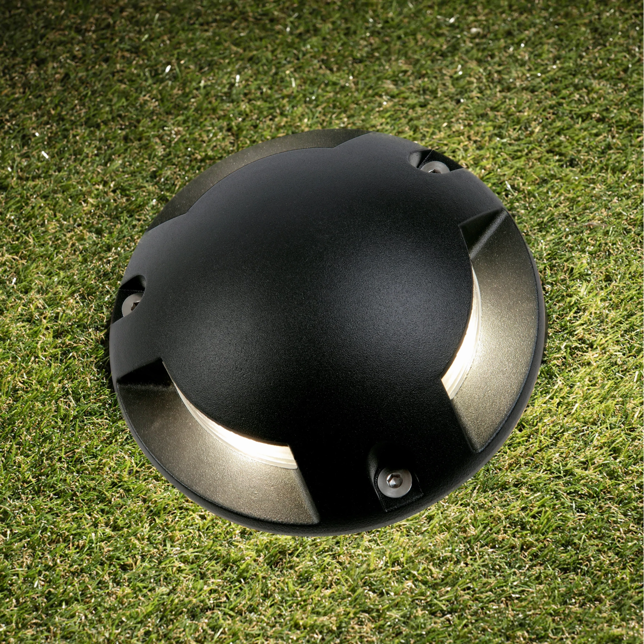 CGC APOLLO Black Surface Mount Ground Light 3 Way Light Output 3W LED 4000k 100lm IP67Solar deck post cap lights