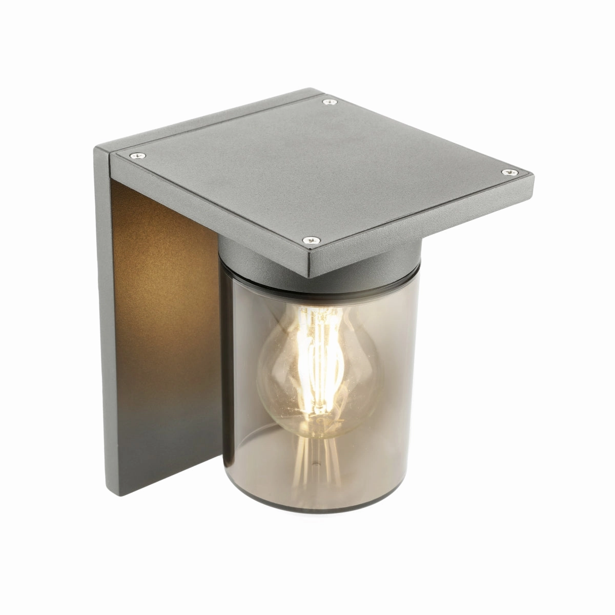 CGC AVERY Anthracite Grey E27 Outdoor Wall Light Lantern Smoked Diffuser IP54