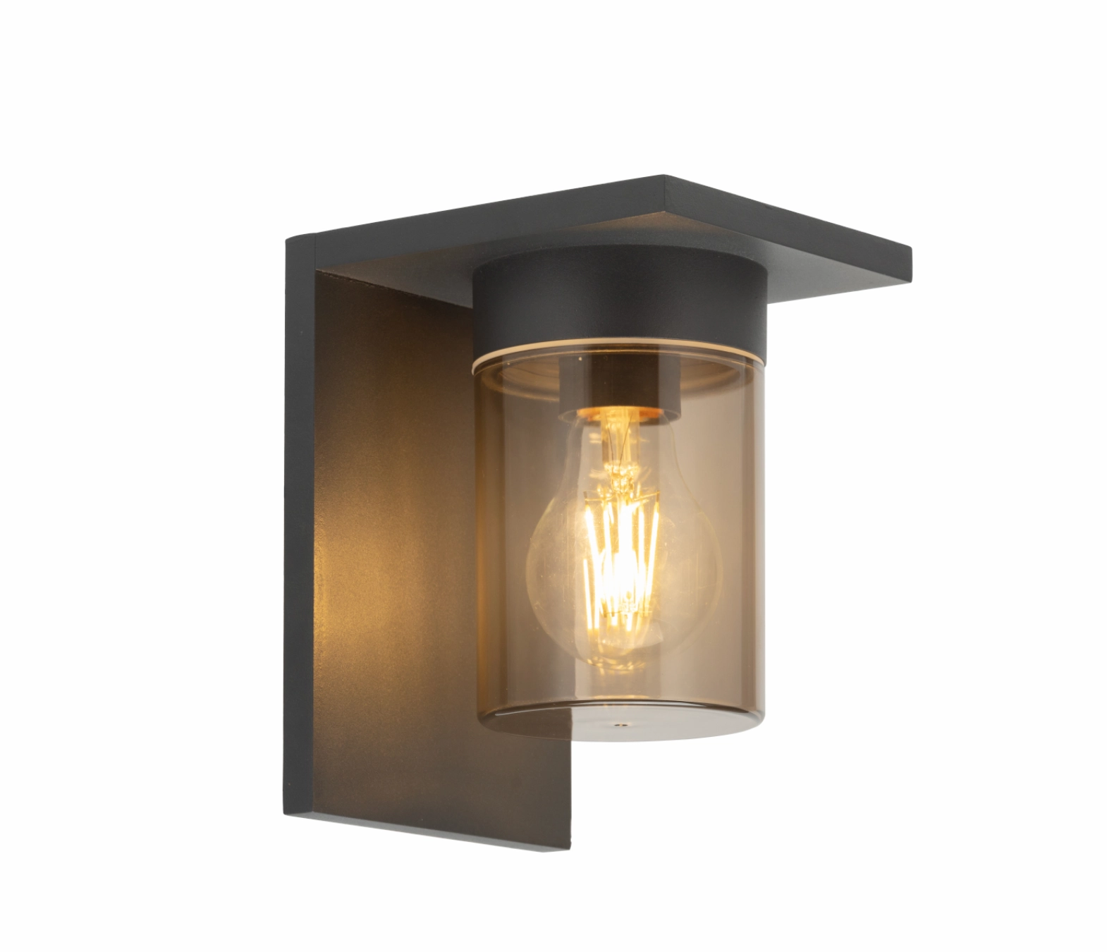 CGC AVERY Anthracite Grey E27 Outdoor Wall Light Lantern Smoked Diffuser IP54
