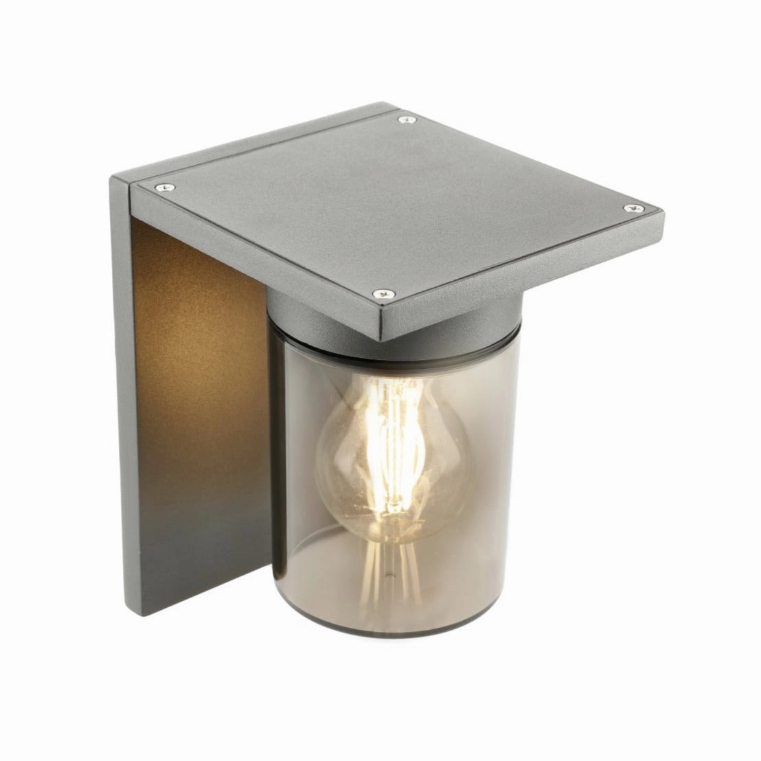 CGC AVERY Anthracite Grey E27 Outdoor Wall Light Lantern Smoked Diffuser IP54