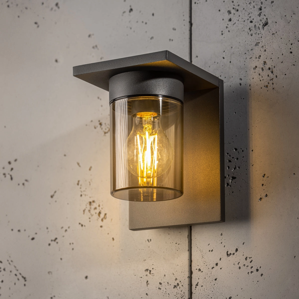 CGC AVERY Anthracite Grey E27 Outdoor Wall Light Lantern Smoked Diffuser IP54Outdoor wall sconces with motion sensor