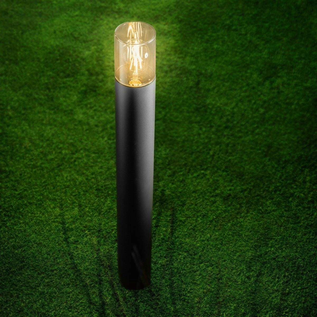 CGC BLUEBELL Black Outdoor Tall 80cm Post Light With Smoky DiffuserMotion activated driveway security lights