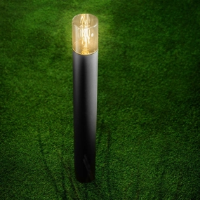 CGC BLUEBELL Black Outdoor Tall 80cm Post Light With Smoky DiffuserMotion activated driveway security lights