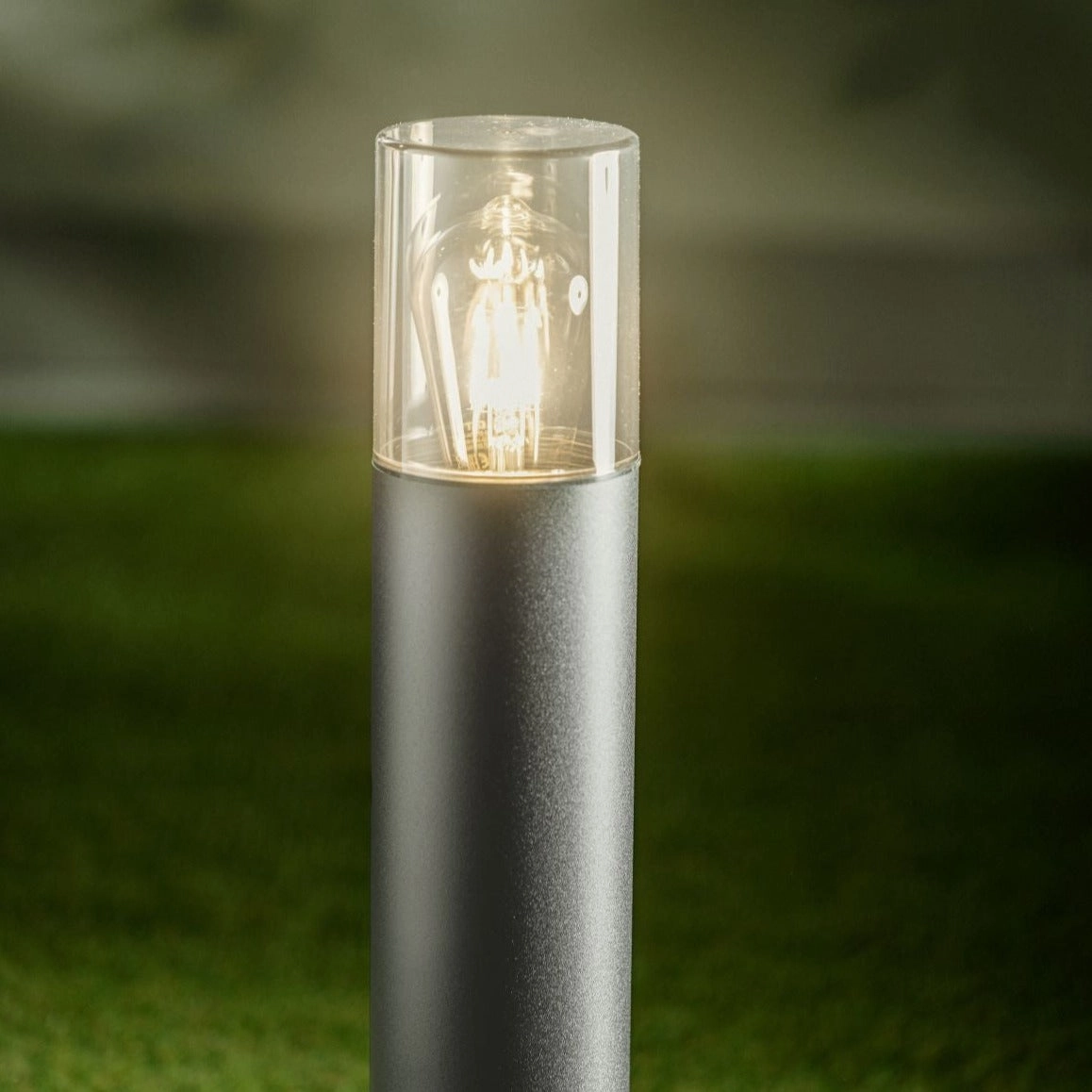 CGC BLUEBELL Dark Grey Medium Post Light with Smoky Diffuser
