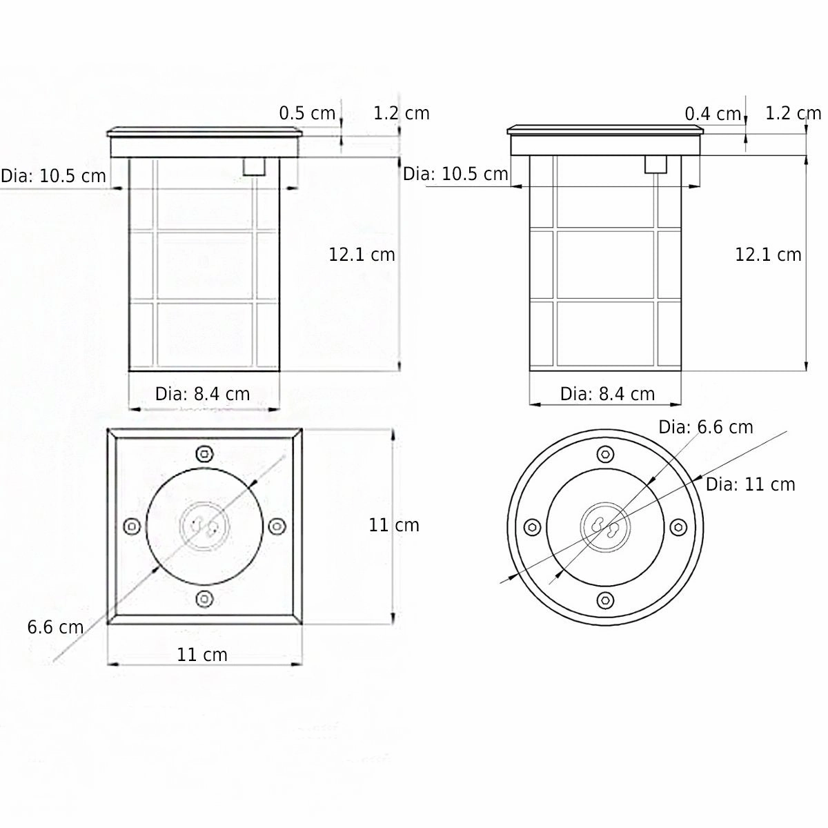 CGC BRIDGET 2 Square Large Stainless Steel Inground Or Decking Lights