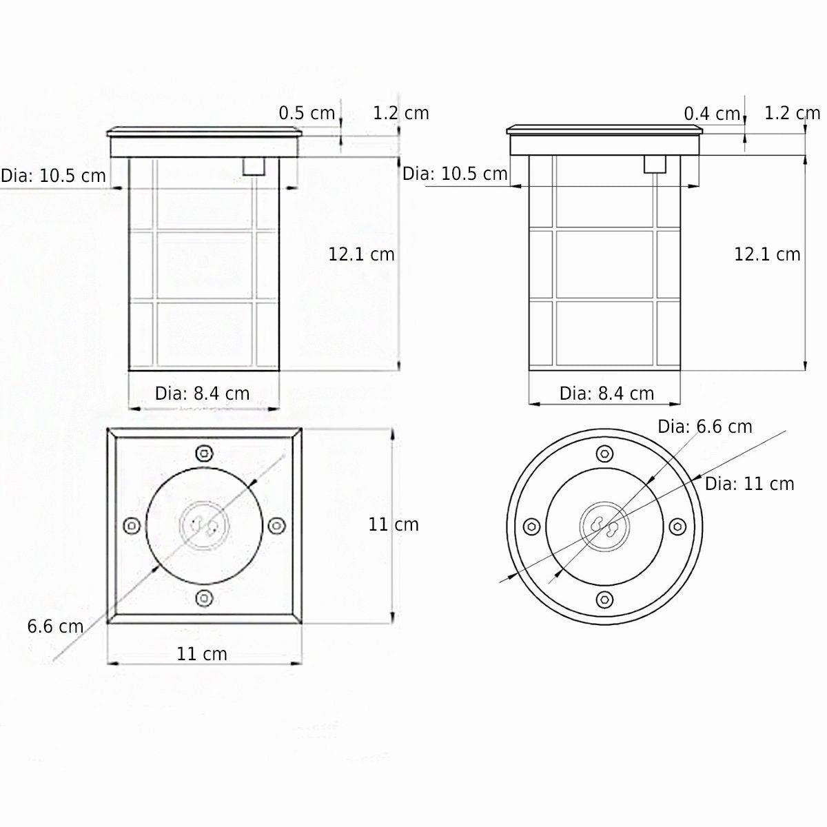 CGC BRIDGET 4 Square Large Stainless Steel Inground Or Decking Lights