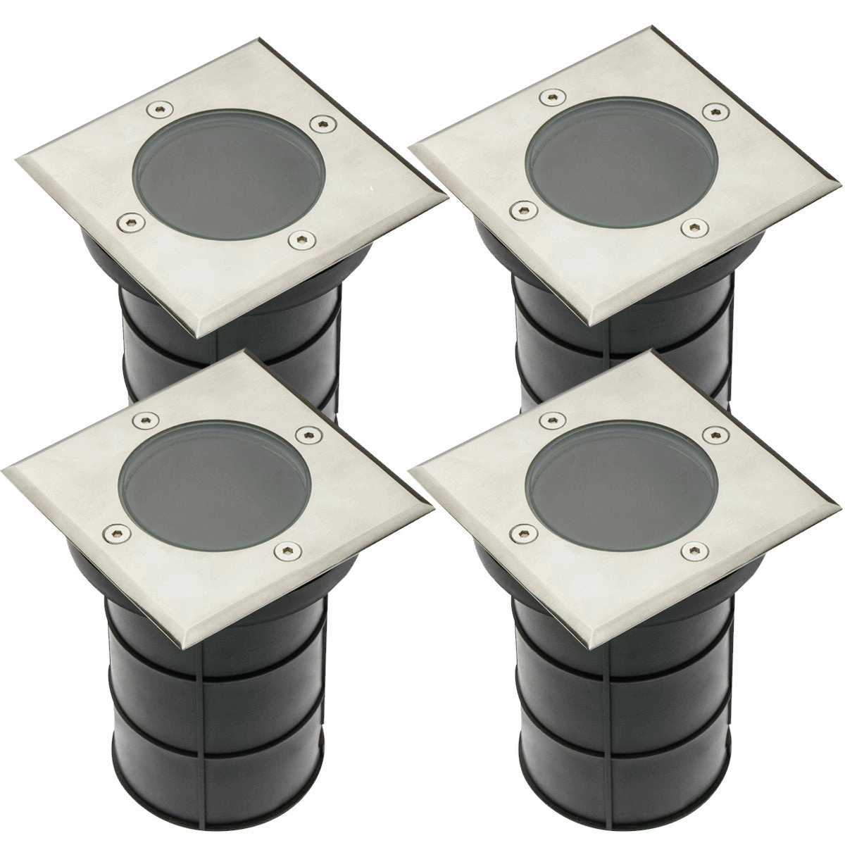 CGC BRIDGET 4 Square Large Stainless Steel Inground Or Decking LightsSolar deck post cap lights