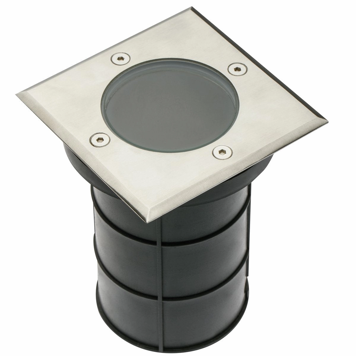 CGC BRIDGET 4 Square Large With Bulbs Stainless Steel Inground Or Decking Lights
