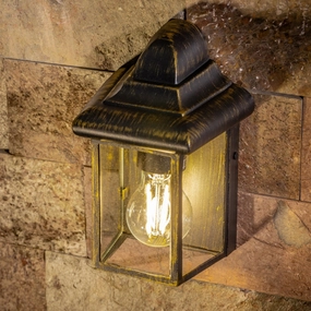 CGC CAMILA Antique Bronze Outdoor Wall Lantern Clear DiffuserWeatherproof outdoor lighting