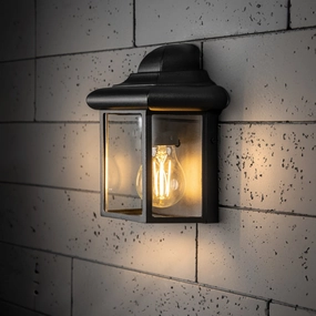 CGC CAMILA Black Outdoor Wall Lantern Clear DiffuserMotion activated driveway security lights