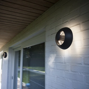 CGC CELESTE Dark Grey Modern Circular LED Wall LightWeatherproof outdoor lighting