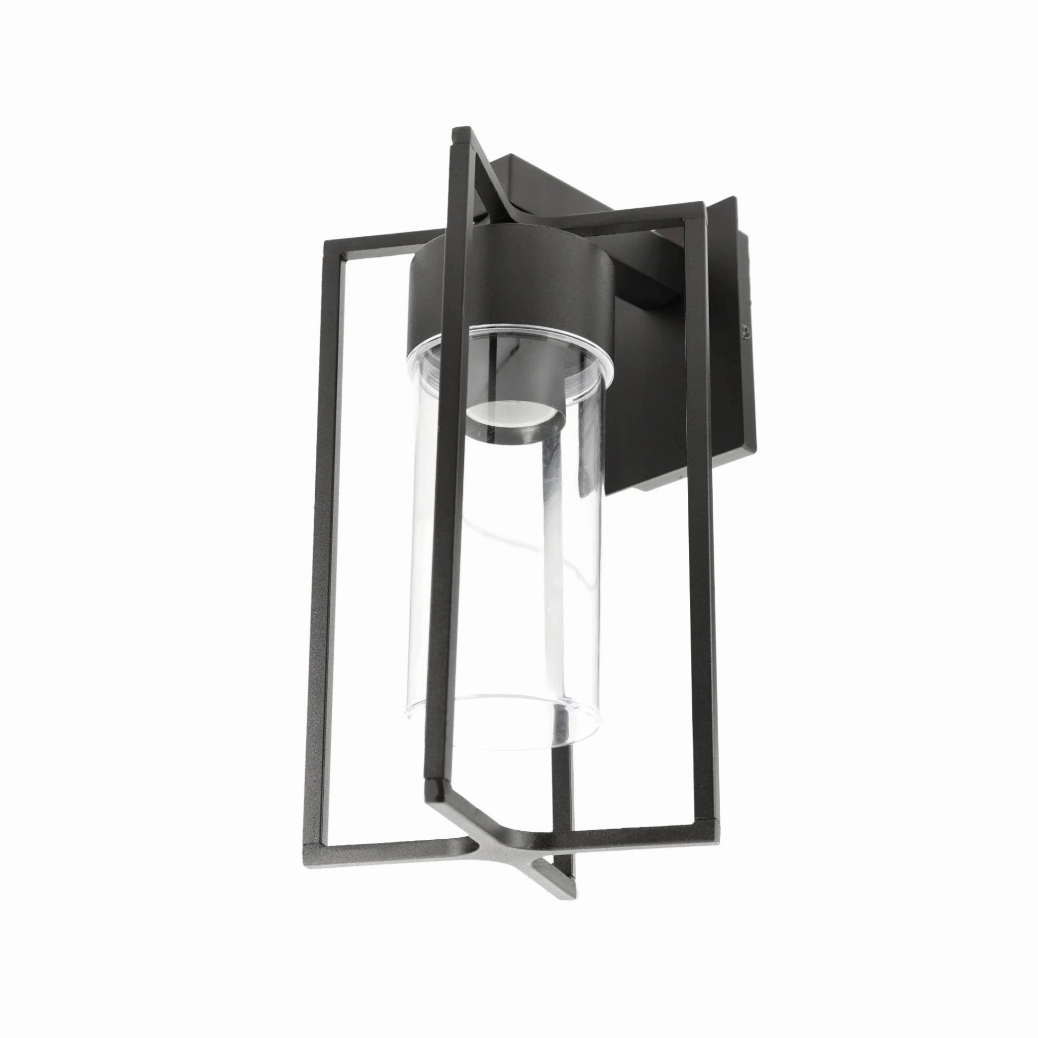 CGC CHARLIE Black E27 Outdoor Wall Light Lantern Clear Diffuser IP54