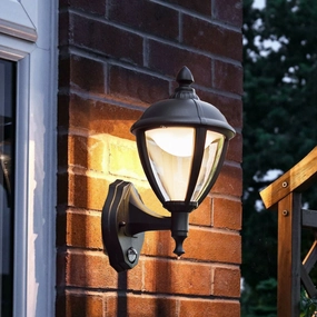 CGC CINDY Black With Motion Sensor Outdoor LED Wall Coach Lantern LightMotion activated driveway security lights