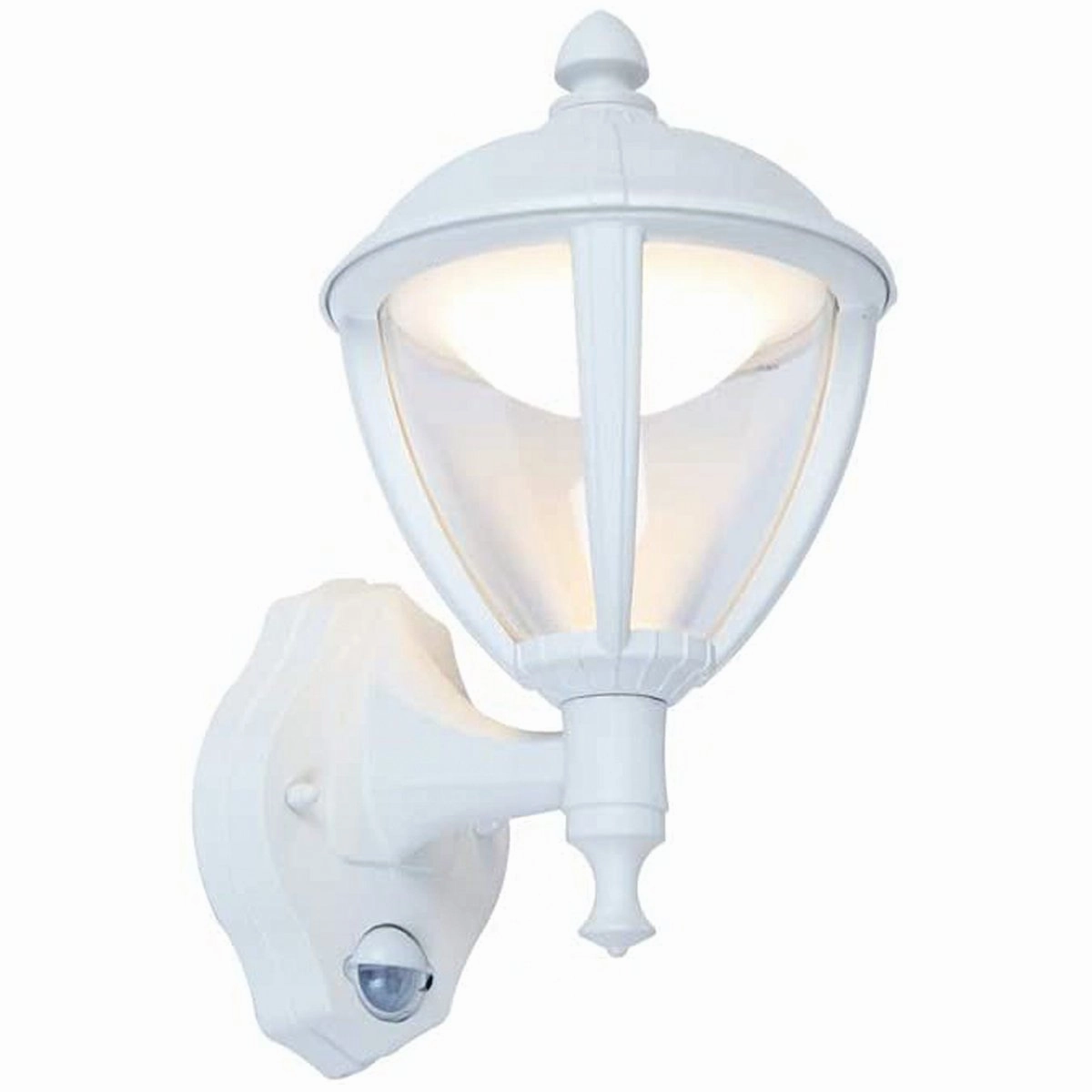 CGC CINDY White With Motion Sensor Outdoor LED Wall Coach Lantern Light