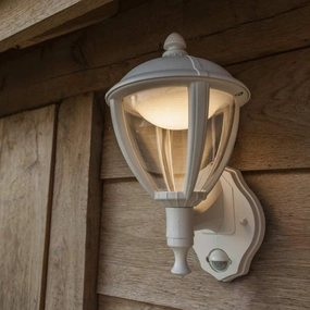 CGC CINDY White With Motion Sensor Outdoor LED Wall Coach Lantern LightMotion activated driveway security lights