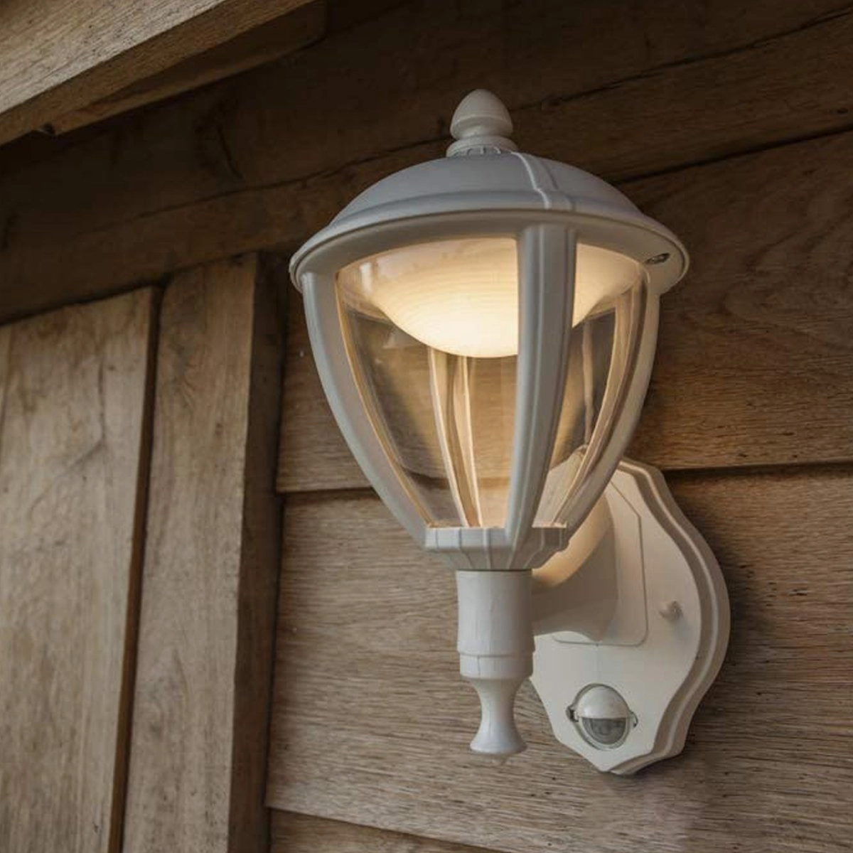 CGC CINDY White With Motion Sensor Outdoor LED Wall Coach Lantern LightMotion activated driveway security lights