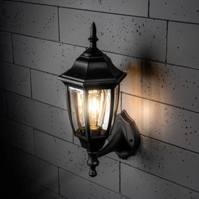 CGC DADA Black Outdoor Wall Lantern Vintage Wall Light IP44 E27 Standard Screw PolycarbonateWeatherproof outdoor lighting