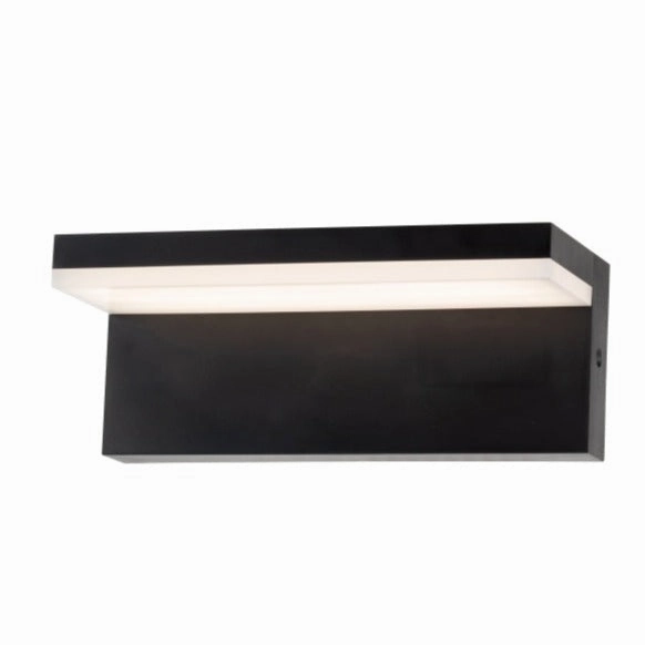 CGC DALLAS Black Rectangular Outdoor Wall Light LED Opal Diffuser 3000k Warm White IP65