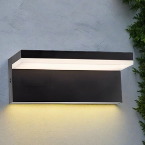 CGC DALLAS Black Rectangular Outdoor Wall Light LED Opal Diffuser 3000k Warm White IP65Outdoor wall sconces with motion sensor