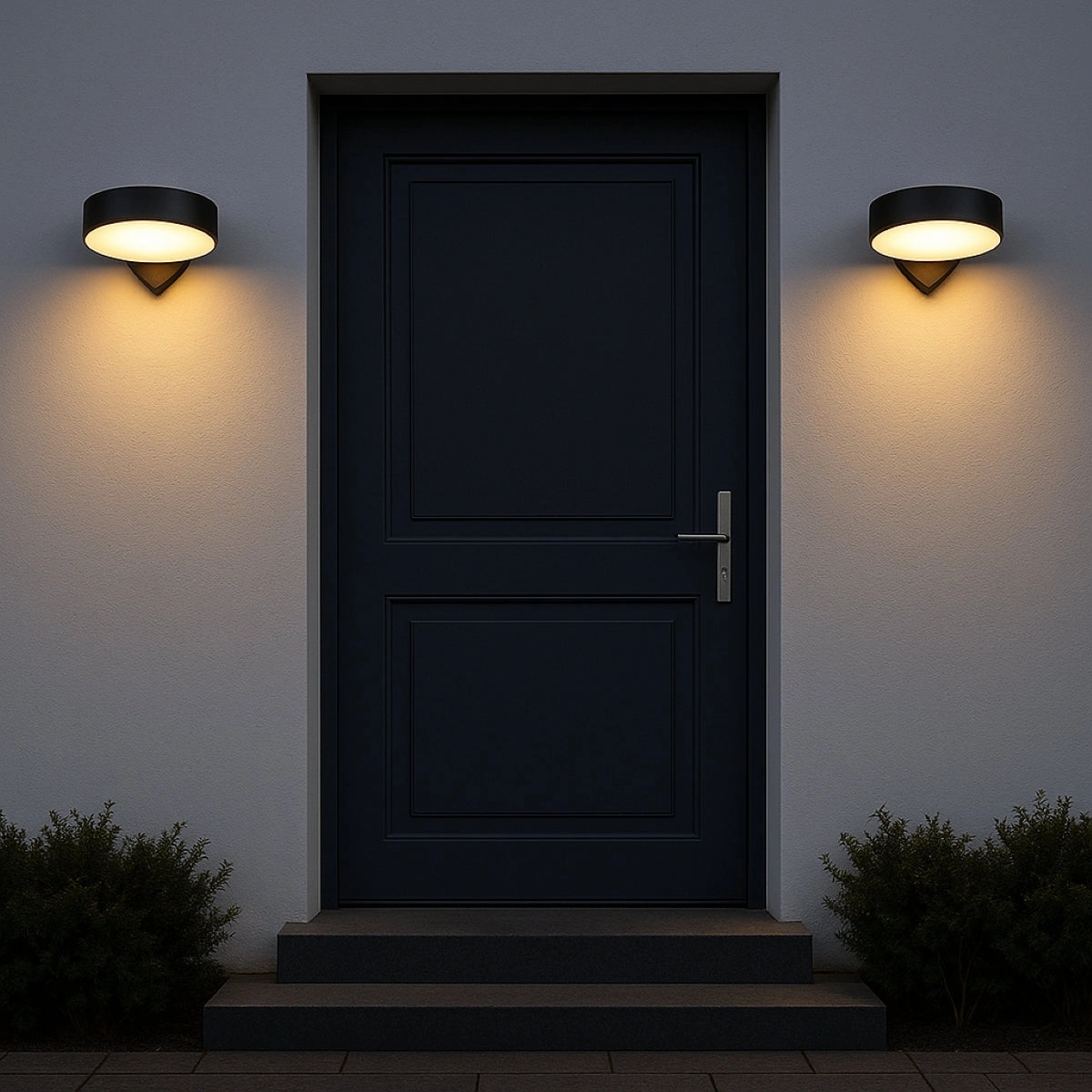 CGC Darcy Black Adjustable Round LED Outdoor Wall Light 3000k Warm White IP54