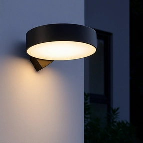 CGC Darcy Black Adjustable Round LED Outdoor Wall Light 3000k Warm White IP54Outdoor wall sconces with motion sensor