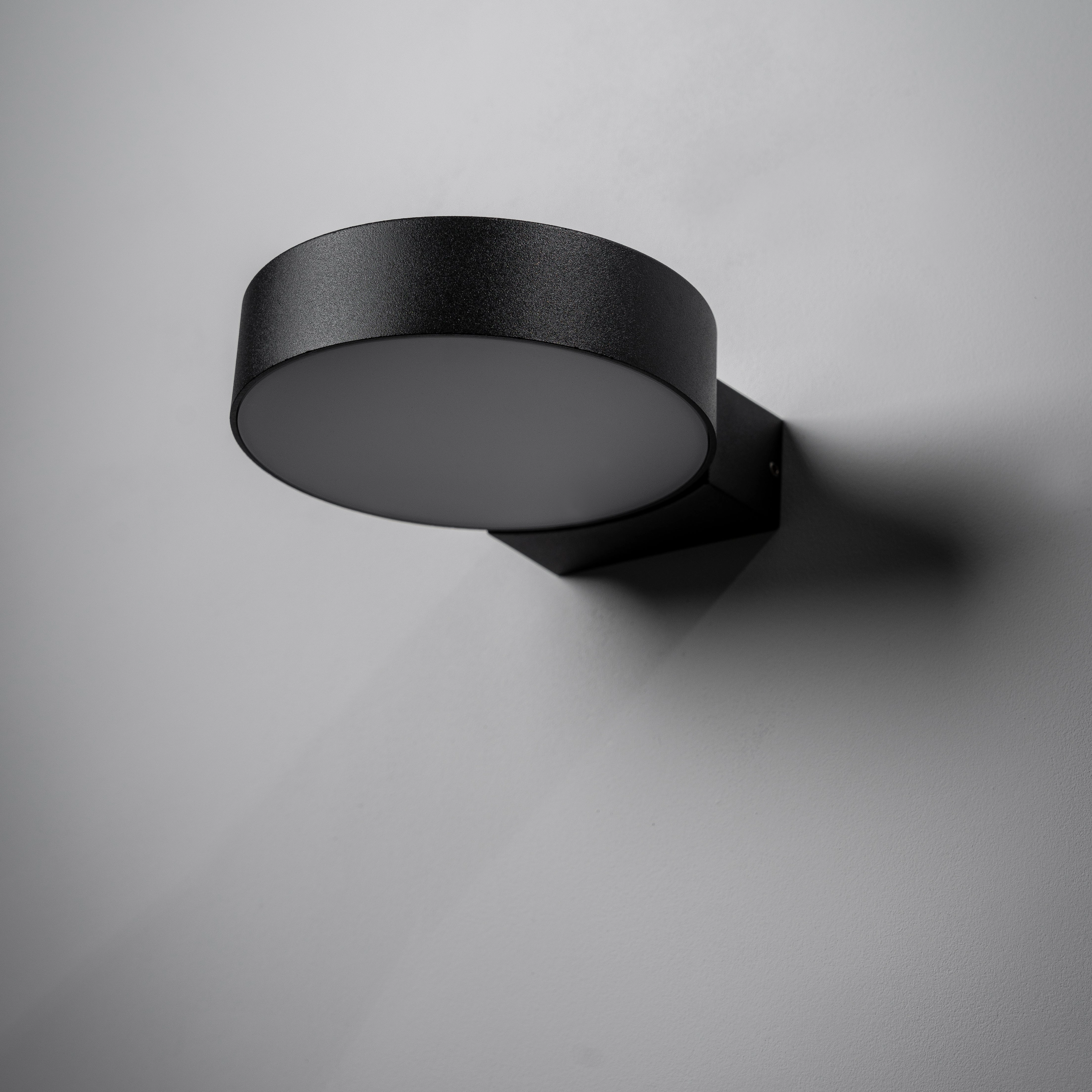 CGC Darcy Black Adjustable Round LED Outdoor Wall Light 3000k Warm White IP54